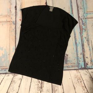 Ann Taylor Black Short Sleeve Top
